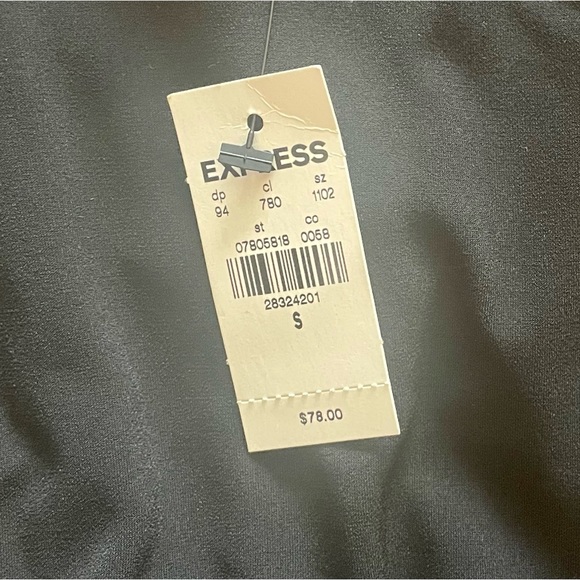 Express Square Neck Wrap Sheath Dress in Black Sz Small NWT - Picture 6 of 6